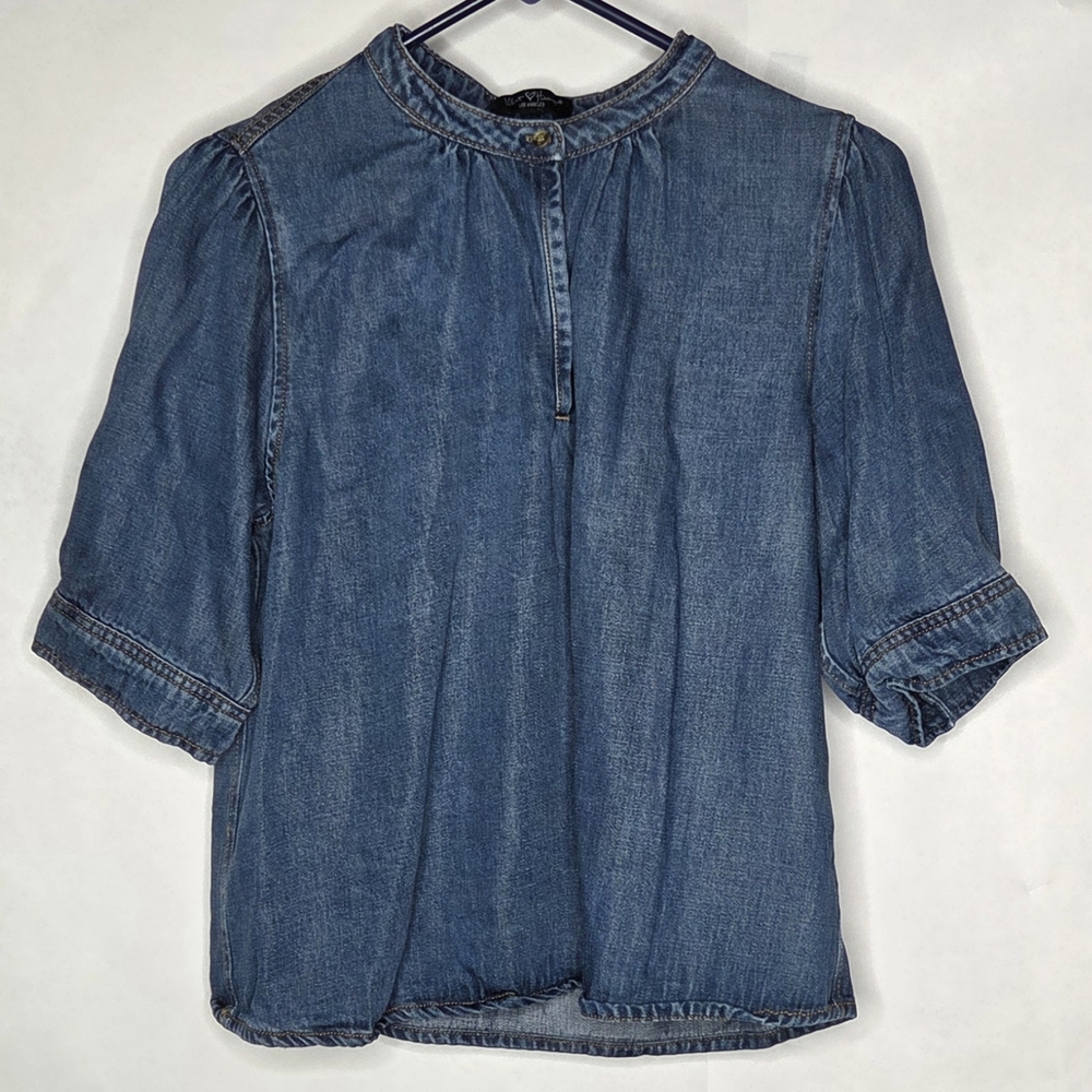 Velvet Heart Denim Blue Blouse - Picture 2 of 10